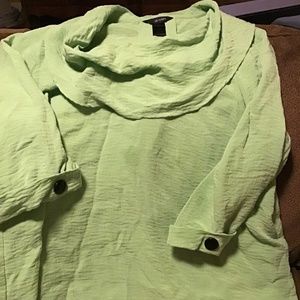 Spring Green ali miles Cowl Neck Long Cuffed Sleeve 1X Top